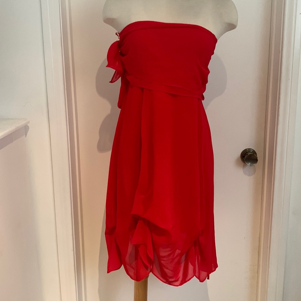 Stunning red strapless dress